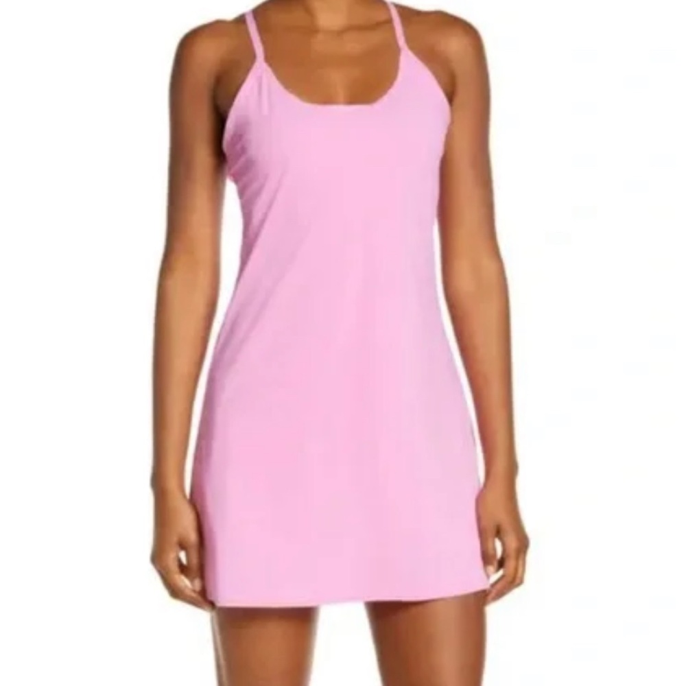 Pink outdoor voices exercise dress in primrose